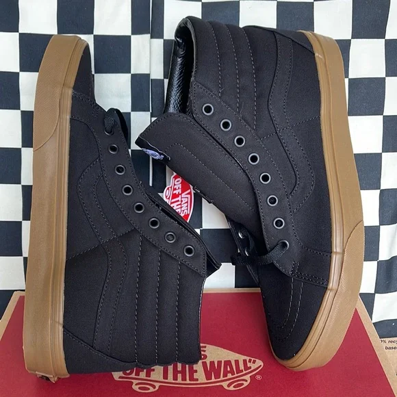 Vans WMNS Sk8-Hi Reissue Canvas Gum Black/Light Gum  sneakers - Picture 12 of 16